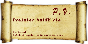 Preisler Valéria névjegykártya